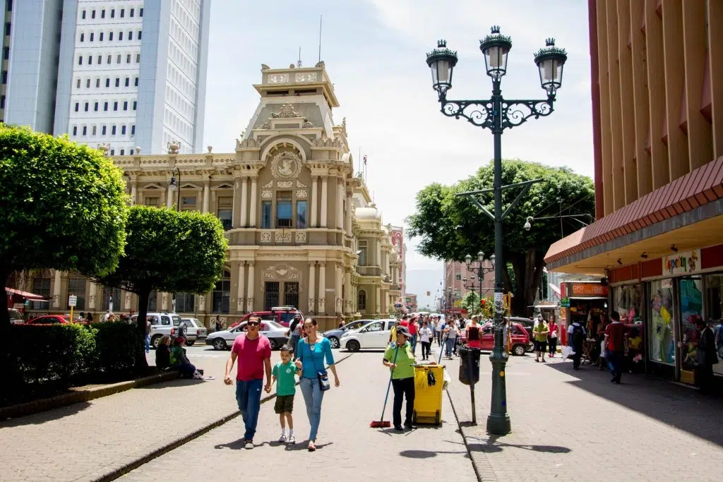 San José is a modern town with a mixture of historical and contemporary architecture.