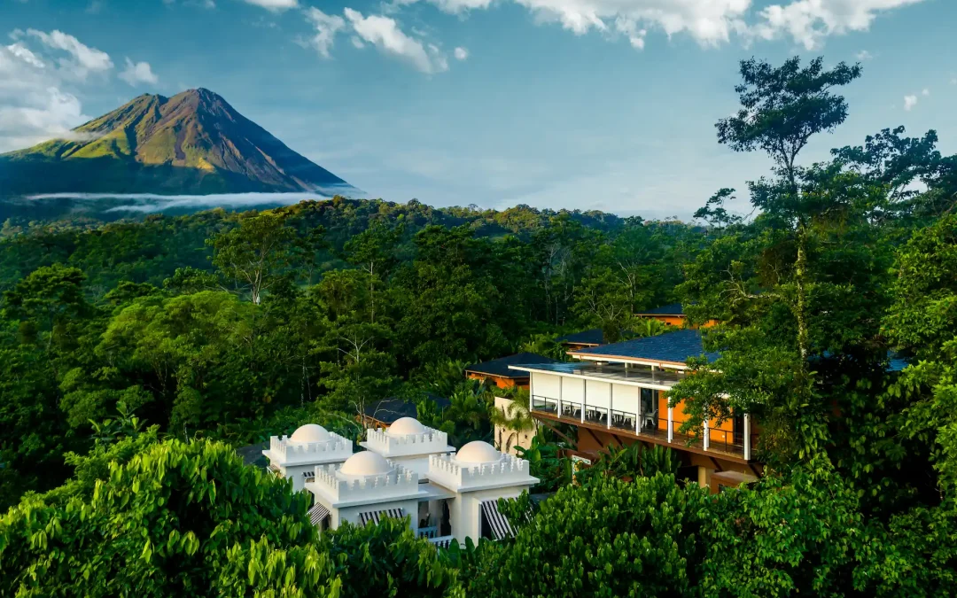 luxury jungle resort with view of arenal volcano in costa rica